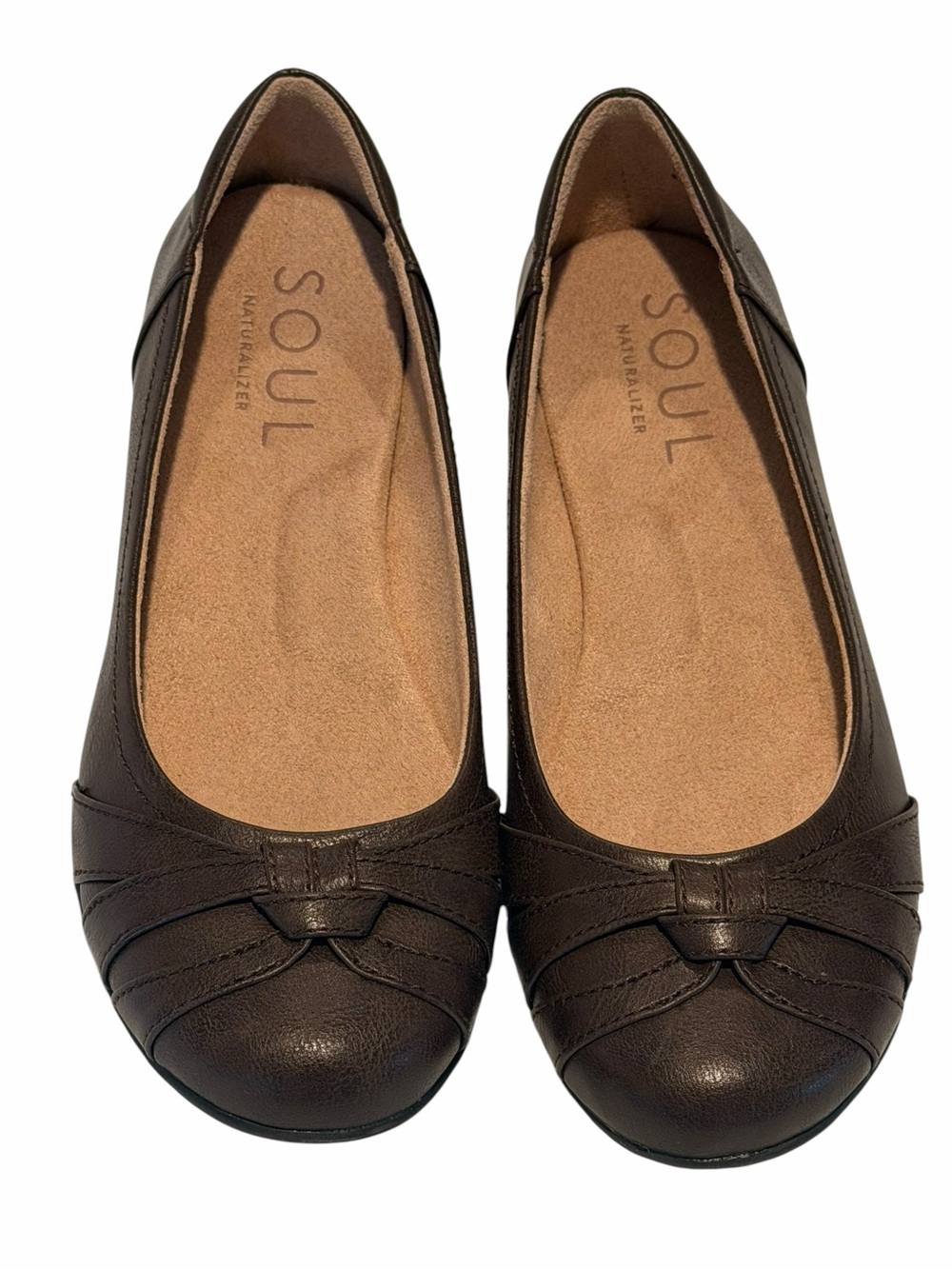 SOUL Naturalizer Dark Brown Ballet Flats Wide Width Comfort Slip On 6.5W